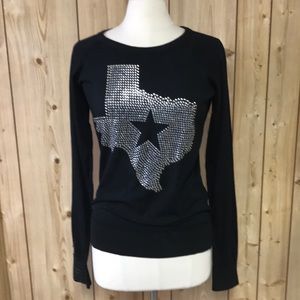 Scandalicious Swarovski crystal Texas Star top tee t-shirt blouse small